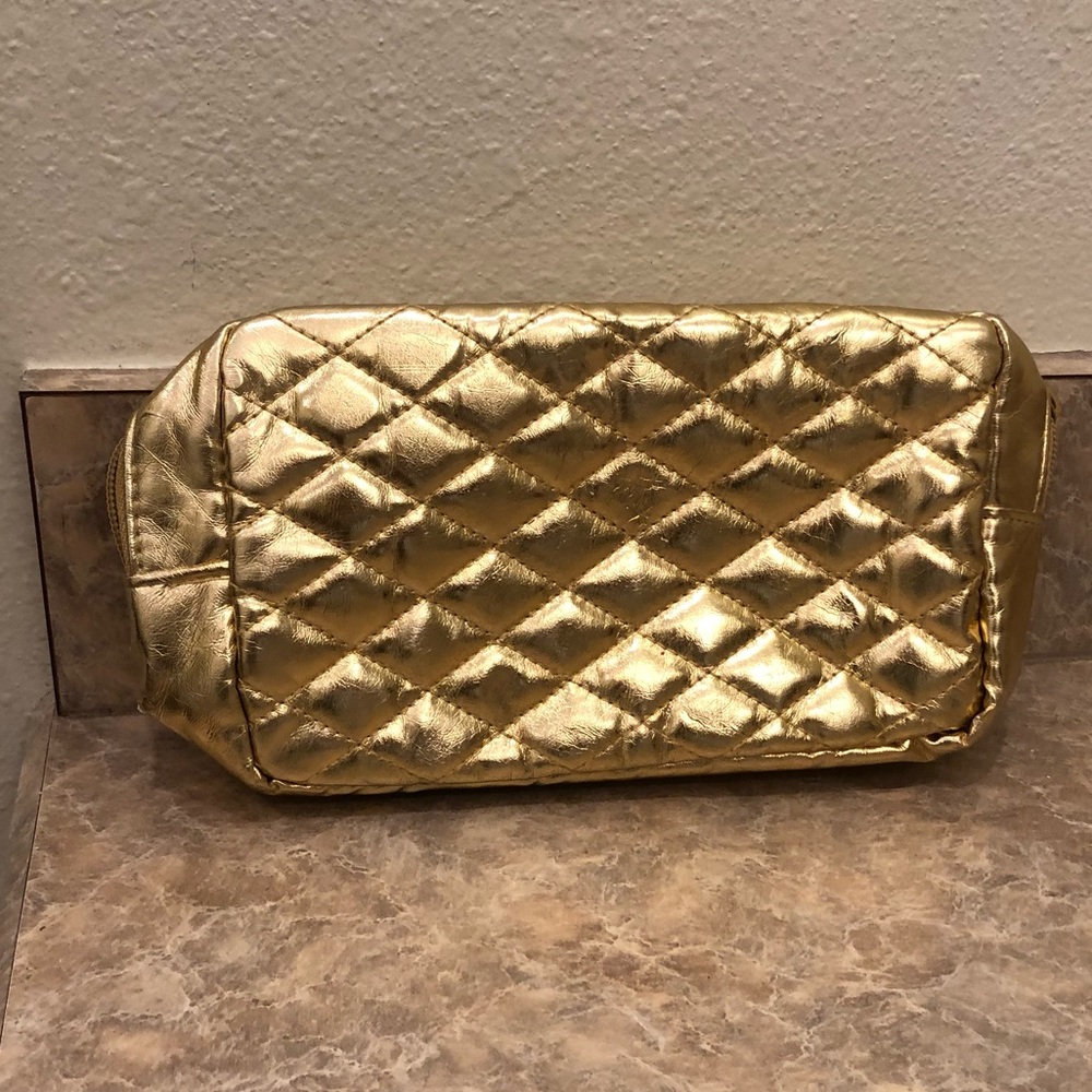 NWOT Gold Cosmetic Bag PRICE DROP 50%